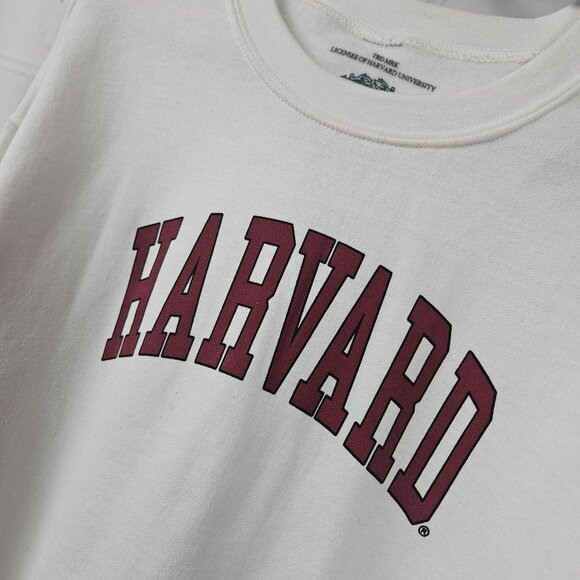 Harvard University White Crewneck Sweatshirt Mens M Cotton Blend Unisex Preowned - Picture 2 of 9